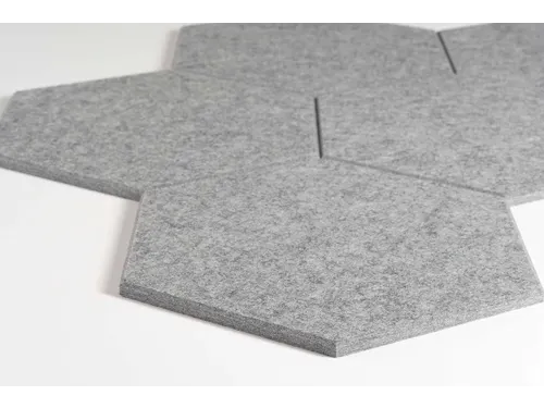 Akoestische PET-vilt Hexagon tegels donkergrijs 30x26cm 22 stuks