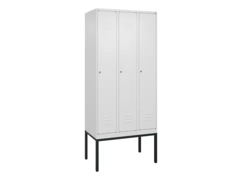 locker,HxBxD 2120x900x500mm,3vak,vak B 300mm,cil.-slot,voetonderstel