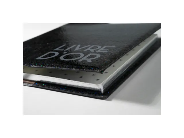 Livre d'or 140 pages tranche argent - Format 21x19cm - STRASS - Couleu