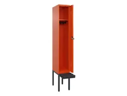 locker met bank,HxBxD 2120x300x815mm,1vak,vak B 300mm,draaigrendel