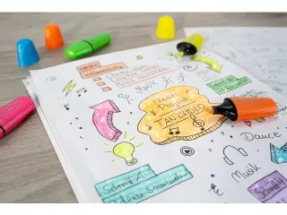 Markeerstift Eberhard Faber mini glitter neon etui 5 stuks - 5
