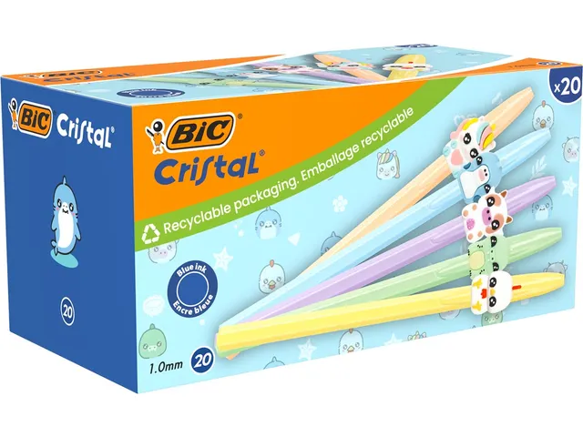 balpen Cristal Medium pastel figurines doos van 20 stuks assorti
