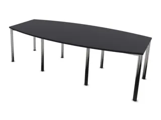 vergadertafel,HxBxD 740x2400x1200mm,vatvormig,CC-zwart - 3