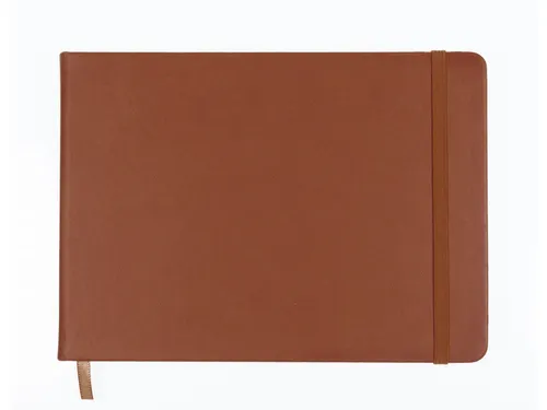 Schetsboek Kangaro A5 landscape cognac PU HC 80 vel 140gr roomwit met