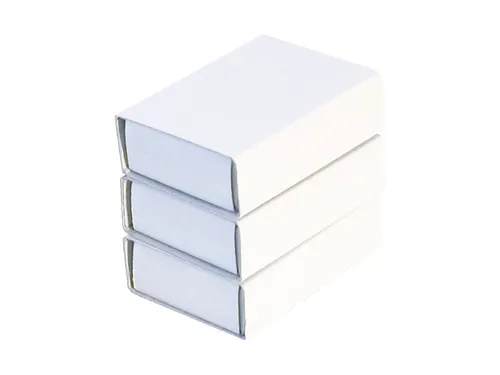 Luciferdoosjes Folia klein 53x37x11mm 10 stuks wit