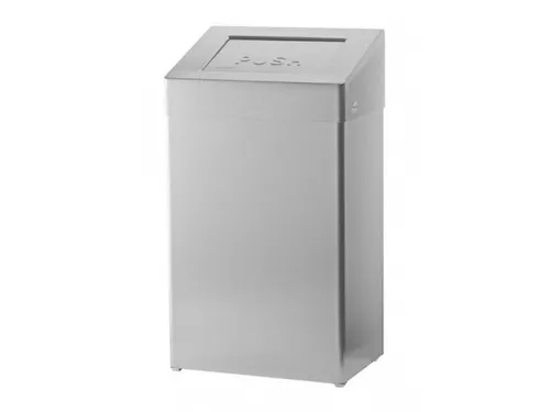 Afvalbak 50 Liter RVS anti-fingerprint Met Push Deksel