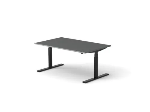 Elektrisch ihv bureau,HxBxD 650-1310x1600x1000mm,blad donkergrijs