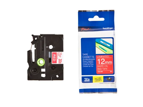 Labeltape Brother P-touch TZe-435 standaard 12mm wit op rood