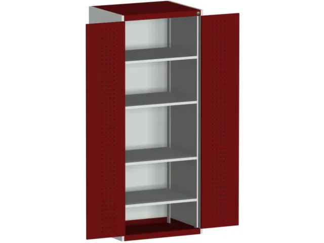 kast met geperforeerde platen,HxBxD 2000x800x650mm,4xStalen bodem