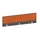baliepaneel bureau aanbouw achter MS-donkergrijs BN3012-oranje 1600mm