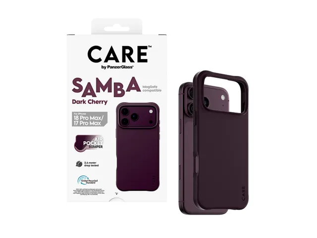 PanzerGlass CARE by Samba Case Dark Cherry w. MagSafe iPhone 18
