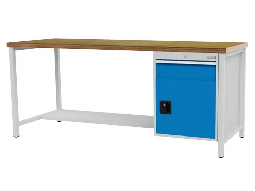werkbank,HxBxD 959x2000x750mm,multiplexblad,draagverm. 1000kg,4-voeten