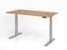 Bureau assis-debout électrique 640-1290x1600x800mm noyer/argenté