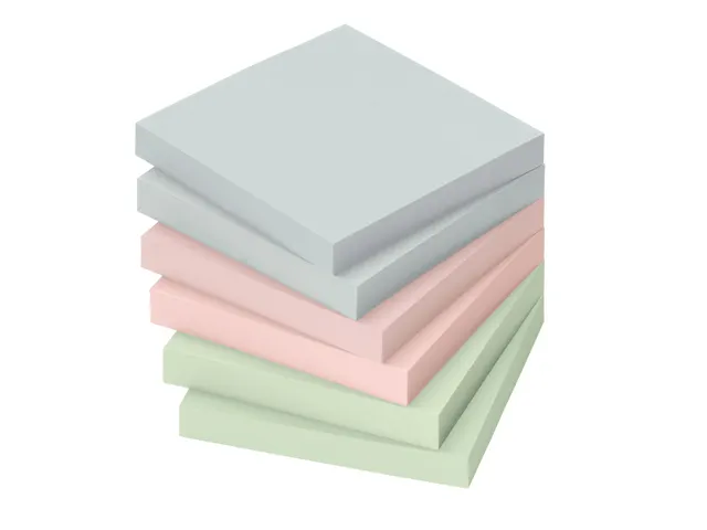 Notitieblok 75x75mm Assorti Pastel Pak A 6 Blok