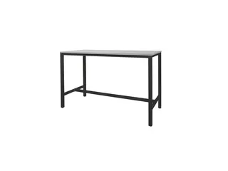 Domino Basic Statafel 180x80x110cm Grijs blad, Zwart onderstel - 1