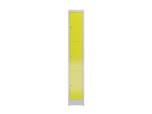 Lockerkast 1800x310x500mm 1x3 vakken cilinderslot, sokkel, RAL1018