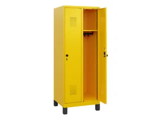 schoollocker,HxBxD 1630x600x500mm,2vak,vak B 300mm,draaigrendel,voeten - 1