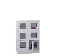 lockerkast,HxBxD 1187x800x500mm,2x3vakken,RAL7035,front RAL3000