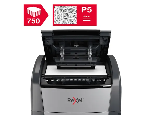 Optimum Auto+ 750M papiervernietiger microsnippers P5 zwart