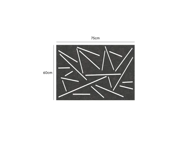 Akoestisch Bureaupaneel met patroon uitsnede 60x75cm Zwart