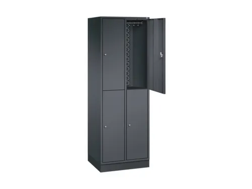 Dubbeldekse garderobekast,HxBxD 1950x620x500mm,2x2vak.,vak B 260mm