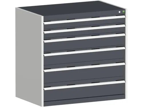 ladekast HxBxD 1000x1050x750mm 6laden RAL7035 front RAL7016