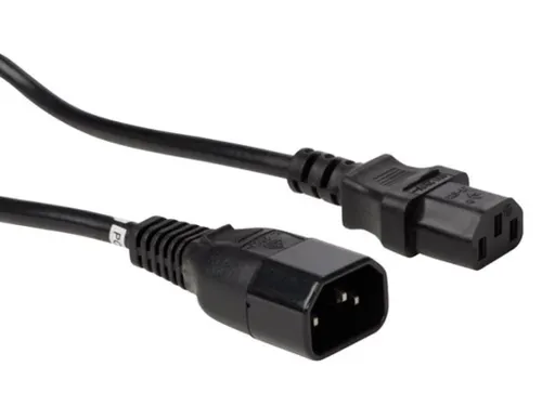 Voedingskabel Zwart C14 + C13 L=1.8m H05VV-F 3G1.00mm²
