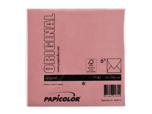 Envelop Papicolor 140x140mm rood pak à 6 stuks