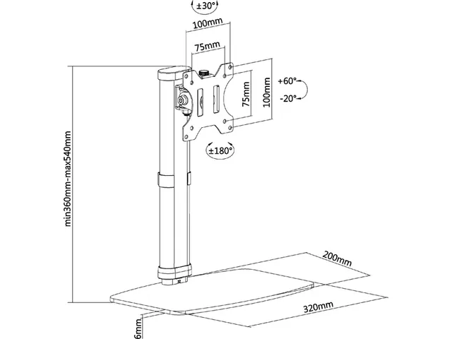 Support écran Neomounts D890 10-32 inch noir