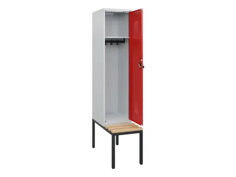 locker met bank,HxBxD 1950x400x815mm,1vak,vak B 400mm,draaigrendel