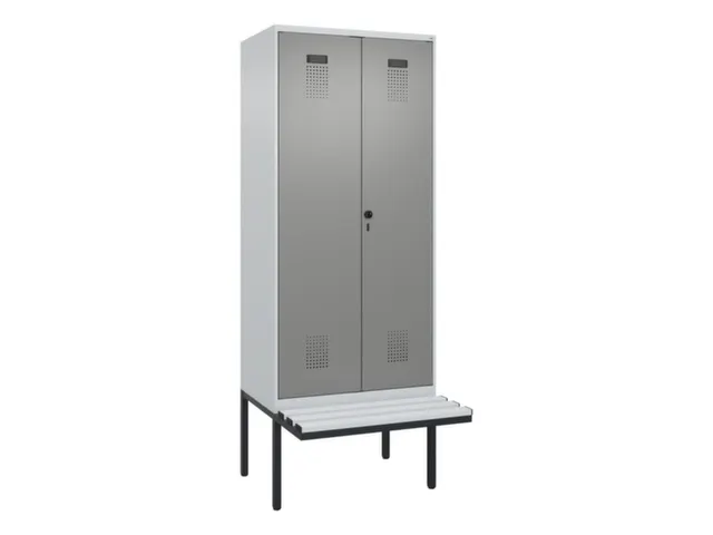 locker met bank,voor scheiding van kleding,HxBxD 2120x800x815mm,2vak