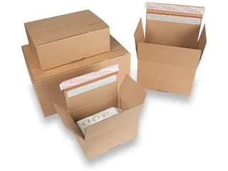 Verzenddoos, boekwikkel met plakstrip, bruin, ft 230 x 160 x 80 mm - 1