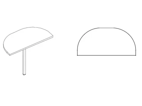 aanbouwtafel,i.h.v.,HxBxD 720-840x1200x600mm,halfrond,MP-lichtgrijs
