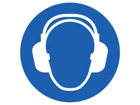 gebodsbord,gehoorbescherming dragen,sticker,folie,Ø 315mm