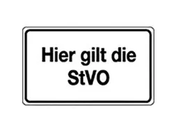 parkeerplaatsbord,symbool/tekst: ""Hier geldt de StVO"",aluminium
