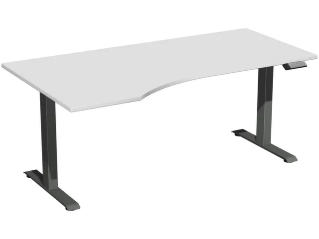In hoogte verstelbaar bureau in vrije vorm,HxBxD 630-1280x1800x1000mm