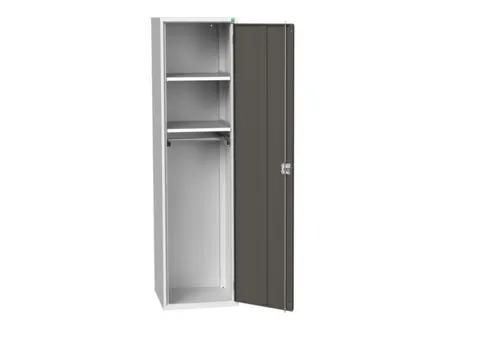 Lockerkast 2000x525x550mm 2 vakken, vleugeldeur, RAL7035 + RAL7016