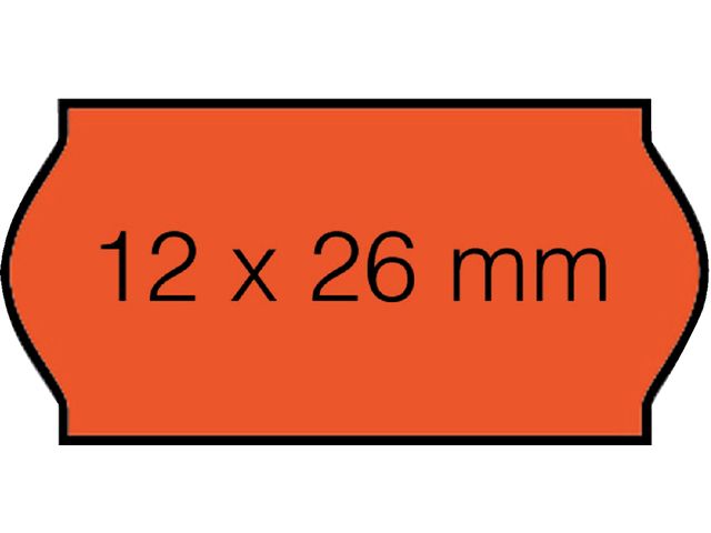 Prijsetiket 12x26mm Open-Data C6 permanent fluor rood | LabelprinterEtiketten.nl
