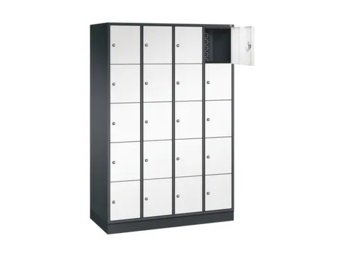 lockerkast,HxBxD 1950x1220x500mm,4x5vakken,cil.-slot,sokkel