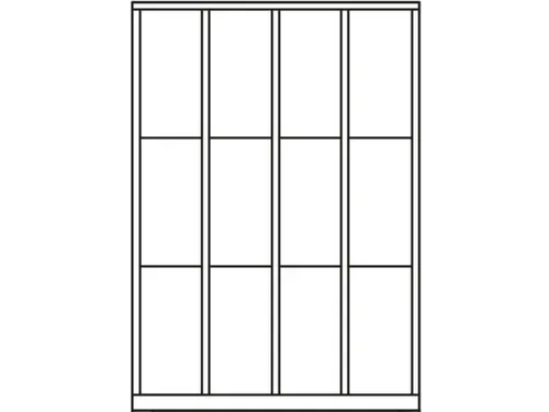 lockerkast,HxBxD 1850x1200x500mm,4x4vakken,RAL7035,front RAL3000