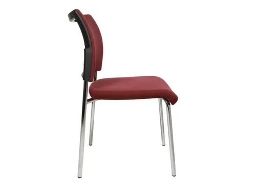 Bezoekersstoel Stof Bordeauxrood Zitting 430x480x450mm