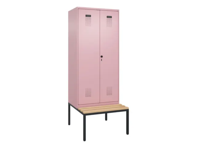 locker met bank,voor scheiding van kleding,HxBxD 2120x800x815mm,2vak