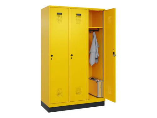 locker,HxBxD 1950x1200x500mm,3vak,vak B 400mm,draaigrendel,sokkel