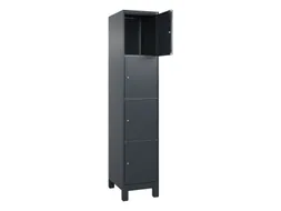 lockerkast,HxBxD 1950x400x500mm,1x4vakken,vak B 400mm,cil.-slot,voeten