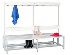 dubbele zitbank,HxLxD 1600x2000x770mm,onderstel RAL7016