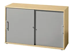 Schuifdeurkast Hxbxd 1000x1200x400mm 3 Oh Romp/front Esdoorn/zilver
