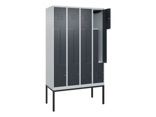 Z-garderobekast,HxBxD 2120x1200x500mm,vak B 150/300mm,cil.-slot