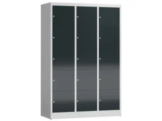lockerkast,HxBxD 1800x1185x500mm,3x5vakken,vak B 395mm,cil.-slot - 2