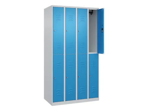 dubbeldekse locker,HxBxD 1850x1000x500mm,4x2vak.,vak B 250mm,cil.-slot