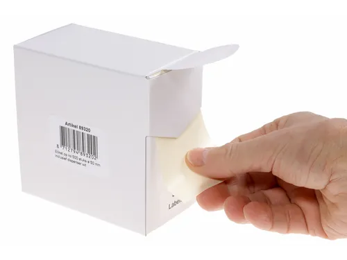 Etiketten Op Rol 50mm Wit Met Dispenser 500 Stuks
